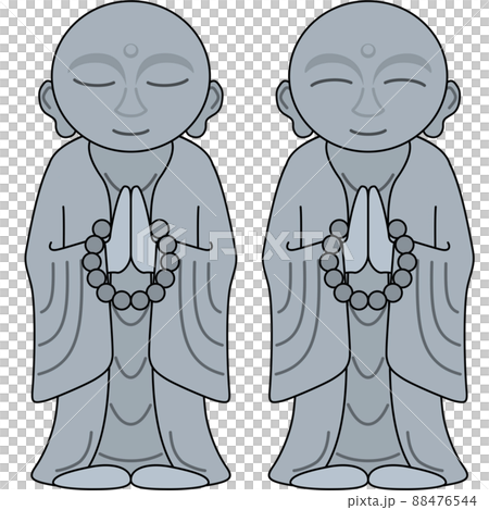 Illustration of Jizo (with outline) 88476544