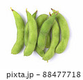 Green soy bean isolated on white background. top view 88477718
