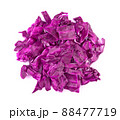 slice purple cabbage isolated on white background. top view 88477719
