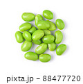 Green soy bean isolated on white background. top view 88477720