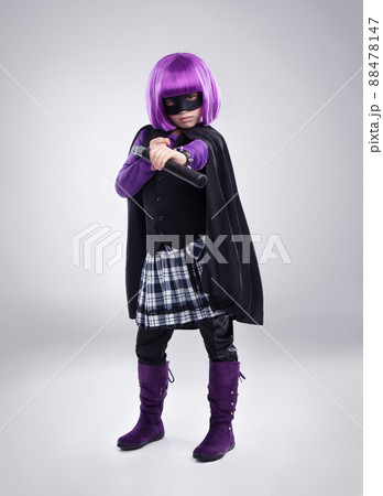 Theres a new hero in town. A studio shot of a confident little girl playing dress-up. Theres a new hero in town. A studio shot of a confident little girl playing dress-up. 88478147