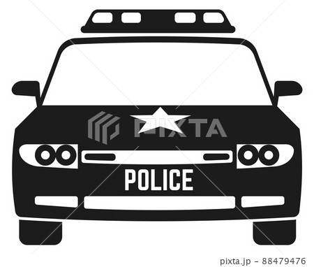 Police car icon. Patrol auto front view 88479476