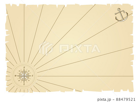 Old navy map background. Aged paper with compass 88479521