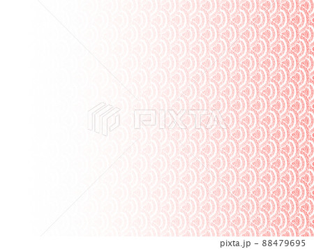 背景素材 オイルパステルで描かれた鱗柄 赤色 左から右に濃くなるグラデーション 横 他色有 88479695