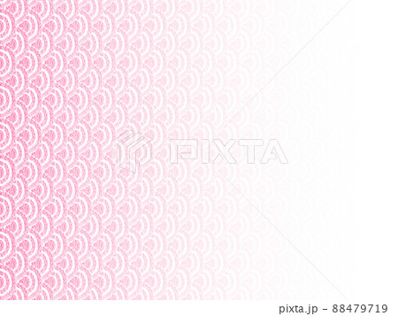背景素材 オイルパステルで描かれた鱗柄 赤色 左から右に薄くなるグラデーション 横 他色有 88479719