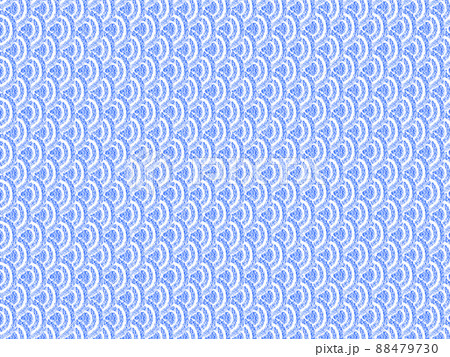 背景素材 オイルパステルで描かれた鱗柄 1色/青色 横 他色有 背景素材 オイルパステルで描かれた鱗柄 1色/青色 横 他色有 88479730