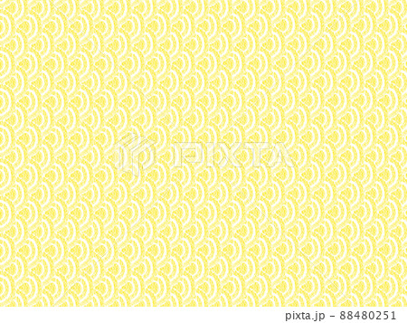 背景素材 オイルパステルで描かれた鱗柄 黄色 横 他色有 88480251