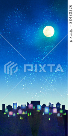 夜空と街並 背景素材 夜空と街並 背景素材 88480326