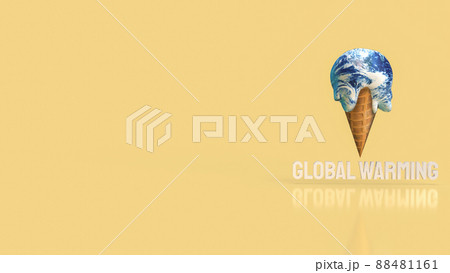 The earth ice cream melting concept for global worming 3d rendering 88481161