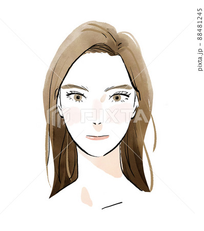 女性のイラスト 顔タイプ クールのイラスト素材