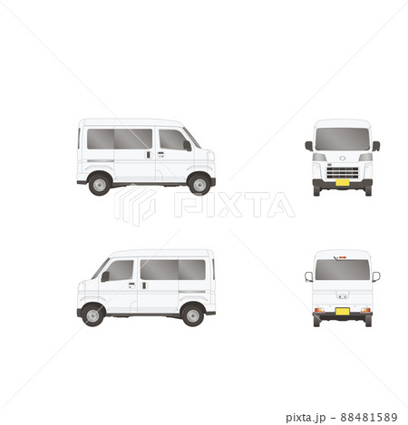 ワゴン バン 3面図 オリジナルペイント カーラッピング 88481589