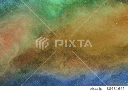 Abstract multicolored powder is spread full in area, horizontal view. Abstract multicolored powder is spread full in area, horizontal view. 88481645