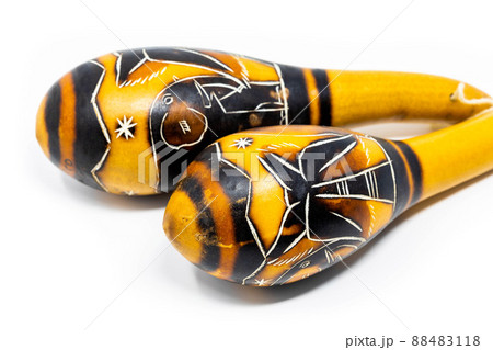 Pair of traditional crafted Carved Gourd Rattle Pair of traditional crafted Carved Gourd Rattle 88483118