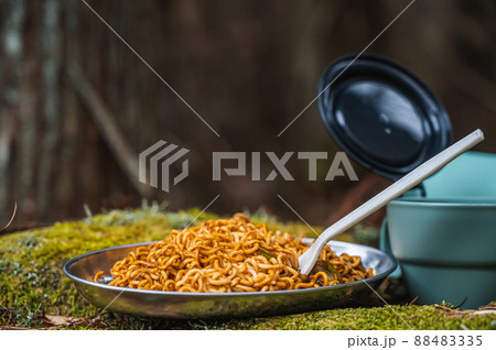 野外で食べる焼きそば 野外で食べる焼きそば 88483335