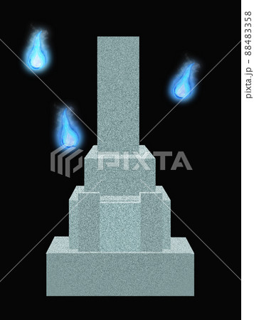 墓石人魂黒バック_縦 88483358