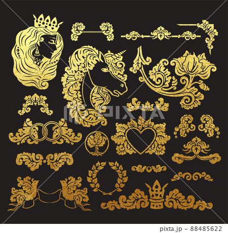 Golden foil wedding vignettes 88485622