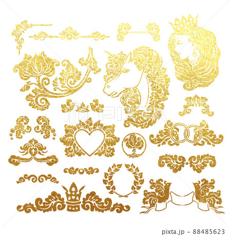 Golden foil wedding vignettes Golden foil wedding vignettes 88485623