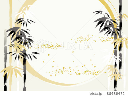 墨絵　竹の背景イラスト 88486472