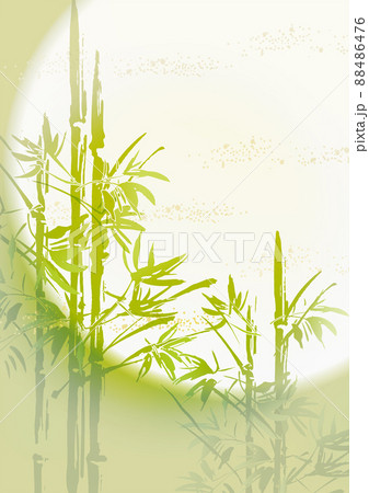 墨絵　竹の背景イラスト 88486476