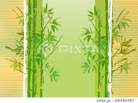 墨絵 竹の背景イラストのイラスト素材