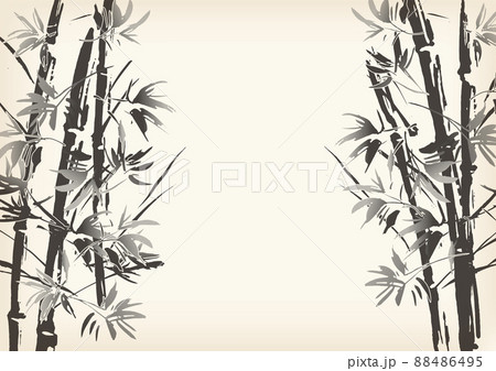 墨絵 竹の背景イラスト 墨絵 竹の背景イラスト 88486495