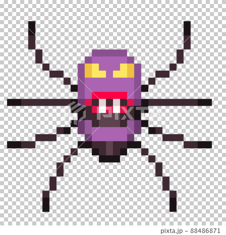 Pixel illustration of an angry spider 88486871