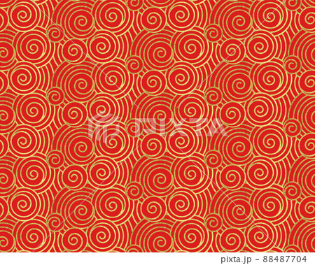 Seigaiha golden foil pattern 88487704