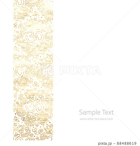 Golden foil OM mandalas pattern on white 88488619