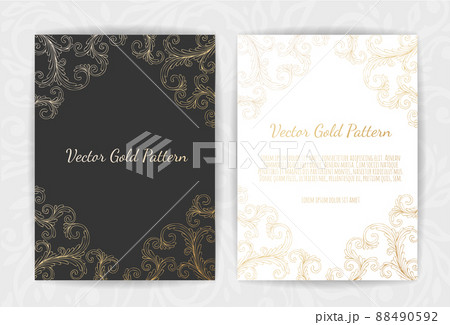 Set of Black and Gold Design Templates for Brochures, Flyers, Logo, Banners. Abstract Modern Backgrounds. Set of Black and Gold Design Templates for Brochures, Flyers, Logo, Banners. Abstract Modern Backgrounds. 88490592