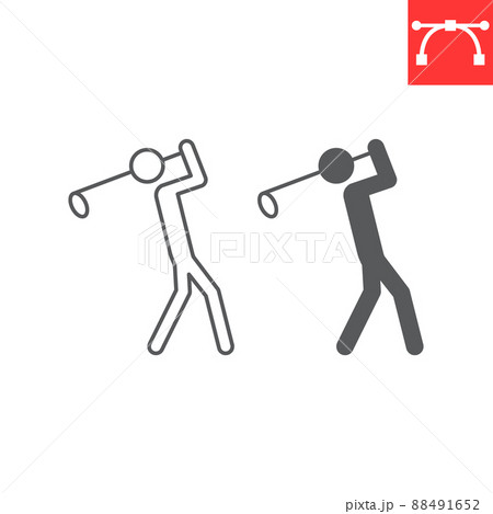 Golf sport line and glyph icon Golf sport line and glyph icon 88491652
