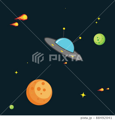 space with ufo vector illustration background space with ufo vector illustration background 88492041