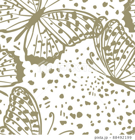 Seamless background of brown butterflies. Vector illustration 88492199