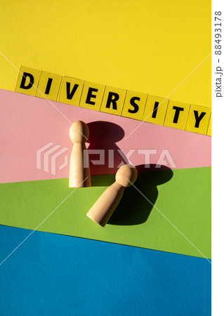 Message DIVERSITY. Motivational Words Quotes Concept. Colorful background. Minimalistic creative concept. inclusion equality identity equity belonging empathy Message DIVERSITY. Motivational Words Quotes Concept. Colorful background. Minimalistic creative concept. inclusion equality identity equity belonging empathy 88493178