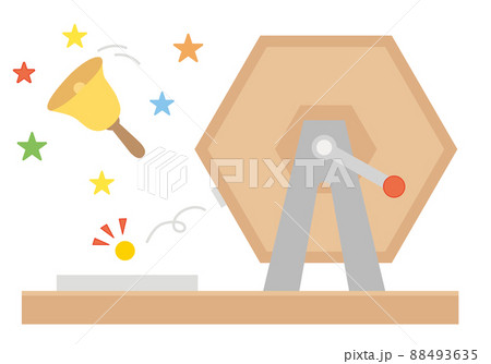 フラットデザインのガラポン抽選機イラスト 88493635