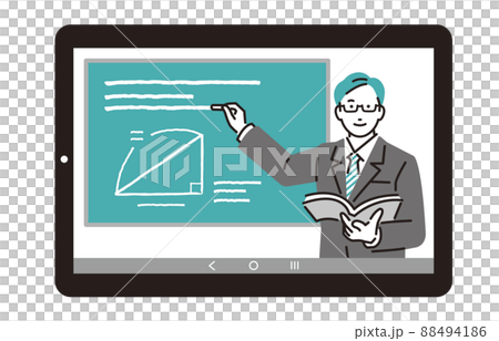 人物 オンライン授業をする男性講師 人物 オンライン授業をする男性講師 88494186