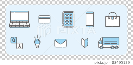 Mail order set [Business icon series] 88495129