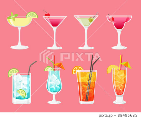 Cocktail collection, cocktails for menu, alcohol cocktails and drinks, Vector Cocktail collection, cocktails for menu, alcohol cocktails and drinks, Vector 88495635