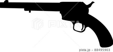 gun revolver icon on white background. western handgun sign. vintage pistol silhouette. flat style. 88495903