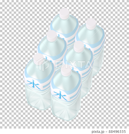 日用品のイラスト素材 ペットボトル 飲料水 ラベル付 半ダース(2_4) 日用品のイラスト素材 ペットボトル 飲料水 ラベル付 半ダース(2_4) 88496335