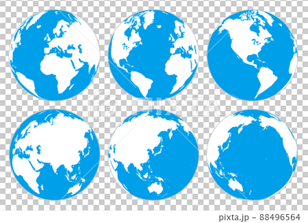 簡單的一組地球，藍色和白色 88496564