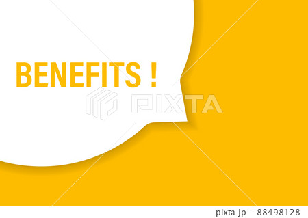 Benefits speech bubble banner vector with copy space for business, marketing, flyers, banners, presentations and posters. illustration 88498128