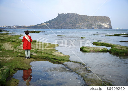 島 海岸 女性 88499260