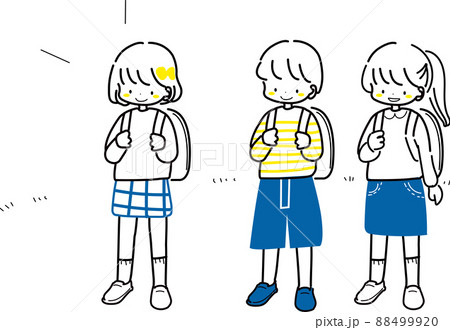 リュック姿の男の子と女の子 リュック姿の男の子と女の子 88499920