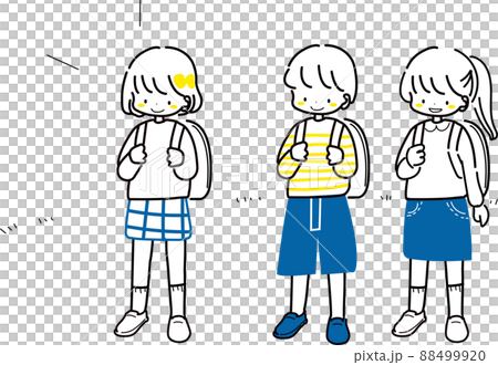 リュック姿の男の子と女の子 リュック姿の男の子と女の子 88499920