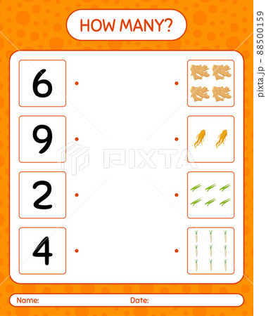 How many counting game with vegetables. worksheet for preschool kids, kids activity sheet, printable worksheet How many counting game with vegetables. worksheet for preschool kids, kids activity sheet, printable worksheet 88500159