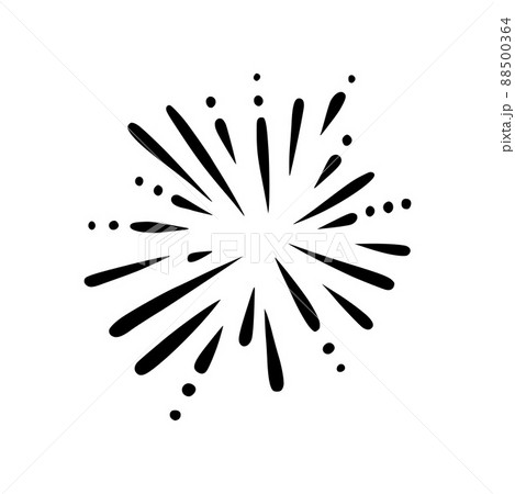 Doodle carnival firework. Shiny forework for parties and celebrations. Vector illustration 88500364