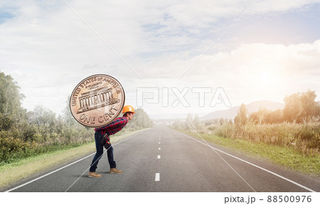 Builder man carry coin Builder man carry coin 88500976