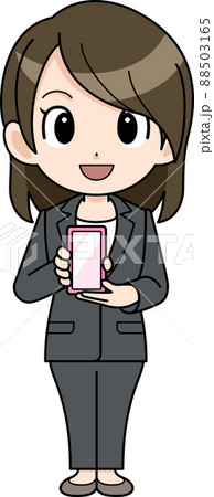 スマートフォンを紹介しているビジネスウーマン 88503165