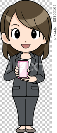 スマートフォンを紹介しているビジネスウーマン 88503165