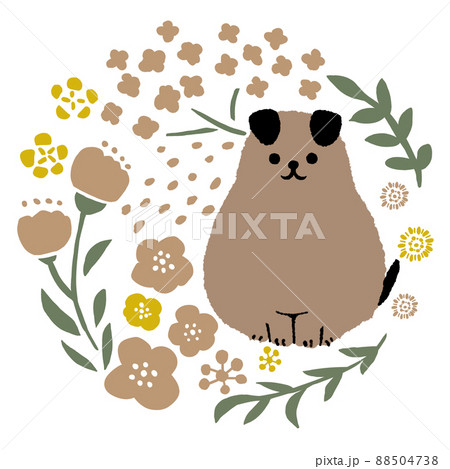 子犬とお花 88504738